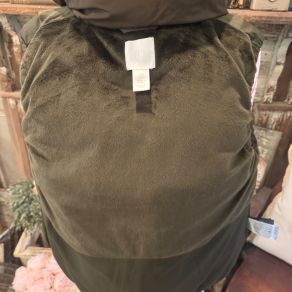 H&M PUFFER VEST COAT | Rich CHOCOLATE Brown | Oversized Neck | FUR LINED | S - Picture 13 of 13